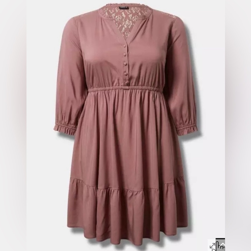Torrid Dusty Rose Long Sleeve Dress